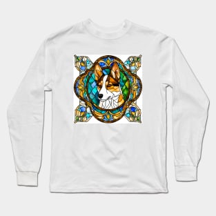 Stained Glass Norwegian Lundehund Long Sleeve T-Shirt